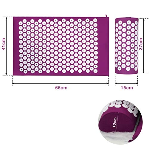 Baijiaye Esterilla Acupresión Kit,Esterilla Acupresión y Almohada Acupresión,Alivia El Dolor y El Estrés Almohada Morada 66 * 41CM Baijiaye Esterilla Acupresión Kit,Esterilla Acupresión y Almohada Acupresión,Alivia El Dolor y El Estrés Almohada Morada 66 * 41CM