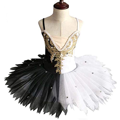 Baile de Ballet para niños Disfraces de Baile de Cisne en Blanco y Negro Vestido de Ballet para niñas Falda de tutú Baile de Ballet para niños Disfraces de Baile de Cisne en Blanco y Negro Vestido de Ballet para niñas Falda de tutú