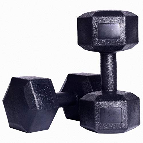 BaisdSport Un Set de 2 Piezas Mancuernas de Ejercicio Mancuerna para Gimnasio Fitness, Mancuerna Hexagonal de Hierro Fundido Recubierta de Caucho,2x6kg