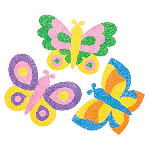 Baker Ross- Kits de imanes de mariposas para decorar con arena (Pack de 6) - Actividad de manualidades infantiles Baker Ross- Kits de imanes de mariposas para decorar con arena (Pack de 6) - Actividad de manualidades infantiles