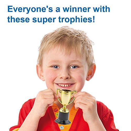 Baker Ross Mini Trofeos de Oro para Niños (Paquete de 6) Juguetes infantiles para bolsas de cotillón