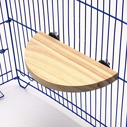 Balacoo 2 Piezas Plataforma de Madera para Jaula de Pájaros Plataforma de Salto para Ardilla Totoro Loro Hámster