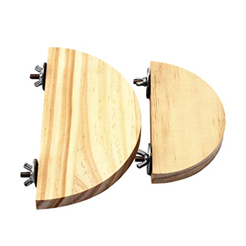 Balacoo 2 Piezas Plataforma de Madera para Jaula de Pájaros Plataforma de Salto para Ardilla Totoro Loro Hámster Balacoo 2 Piezas Plataforma de Madera para Jaula de Pájaros Plataforma de Salto para Ardilla Totoro Loro Hámster