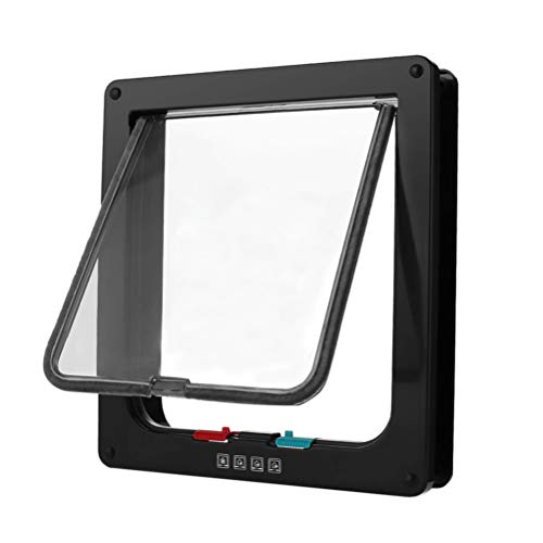 Balacoo Puerta de Entrada y Salida para Mascotas Control de Acceso Suministros para Mascotas Gatos Perros Seguridad (Negro Tamaño L) Balacoo Puerta de Entrada y Salida para Mascotas Control de Acceso Suministros para Mascotas Gatos Perros Seguridad (Negro Tamaño L)