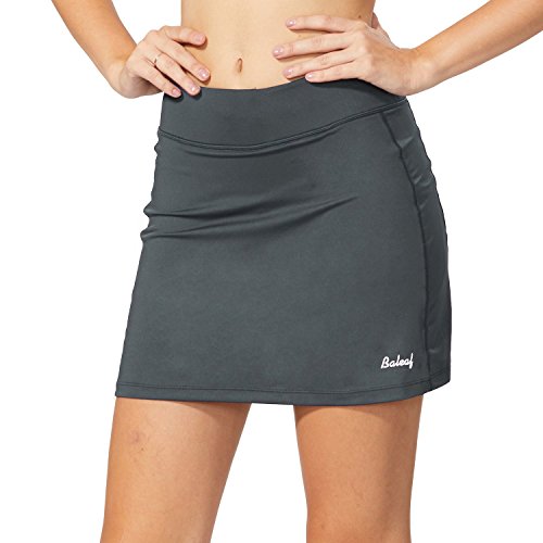 BALEAF Faldas atléticas para mujer, ligeras, con bolsillos cortos, para correr, tenis, golf, entrenamiento, deportes - gris - Large BALEAF Faldas atléticas para mujer, ligeras, con bolsillos cortos, para correr, tenis, golf, entrenamiento, deportes - gris - Large