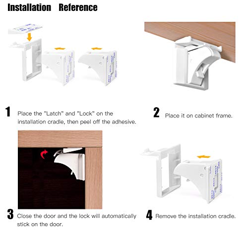 BALFER® Cerraduras Invisible Magnéticas de Seguridad para Niños, Cierres de seguridad Para Cajones Armarios,Bloqueo,Sin Perforaciones (16 cerraduras + 3 llaves) BALFER® Cerraduras Invisible Magnéticas de Seguridad para Niños, Cierres de seguridad Para Cajones Armarios,Bloqueo,Sin Perforaciones (16 cerraduras + 3 llaves)