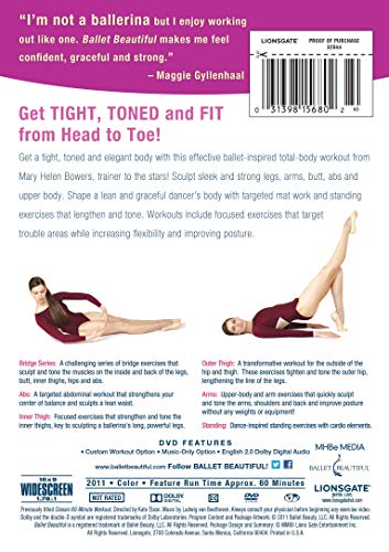 Ballet Beautiful Ballet Workout DVD - Total Body Workout. Mary Helen Bowers Barre Dance Inspired Fitness DVD [Reino Unido]