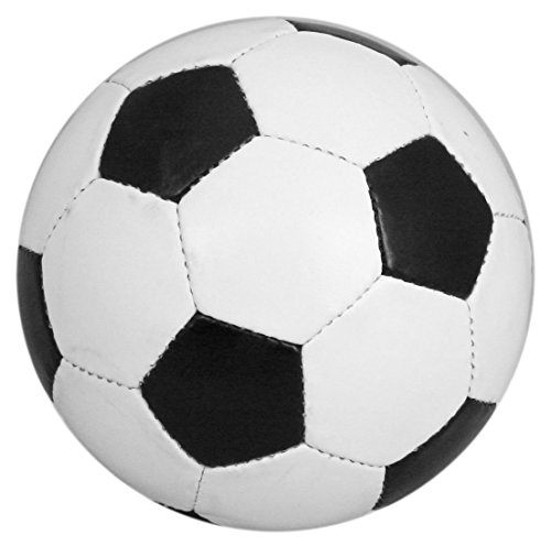 Balón de Fútbol Tradicional de Cuero de Poliuretano, Talla 5, Color Blanco y Negro