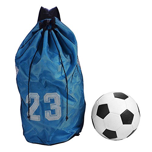 Baloncesto Fútbol Bolsa con Cordón Impermeable Malla Deporte Mochila de Almacenamiento Mochila Saco de Gimnasio Paquete con Correa Ajustable para Entrenamiento Deportivo Ejercicio(Azul)