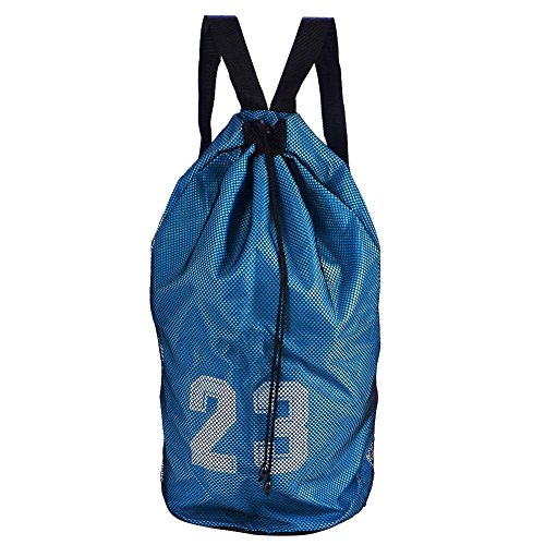 Baloncesto Fútbol Bolsa con Cordón Impermeable Malla Deporte Mochila de Almacenamiento Mochila Saco de Gimnasio Paquete con Correa Ajustable para Entrenamiento Deportivo Ejercicio(Azul)