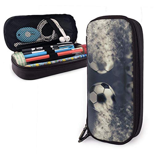 Balones de fútbol con funda de lápiz de cuero de tormenta de arena con cremallera Bolígrafo Bolso Caja Titular Estudiantes Lápiz de viaje portátil Balones de fútbol con funda de lápiz de cuero de tormenta de arena con cremallera Bolígrafo Bolso Caja Titular Estudiantes Lápiz de viaje portátil