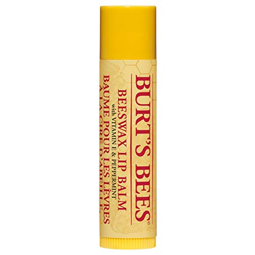 Bálsamo labial hidratante Burt's Bees 100% natural, pack dos por uno, cera de abejas y vainilla, 2 tubos de 4,25 gramos.