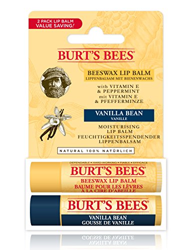 Bálsamo labial hidratante Burt's Bees 100% natural, pack dos por uno, cera de abejas y vainilla, 2 tubos de 4,25 gramos. Bálsamo labial hidratante Burt's Bees 100% natural, pack dos por uno, cera de abejas y vainilla, 2 tubos de 4,25 gramos.