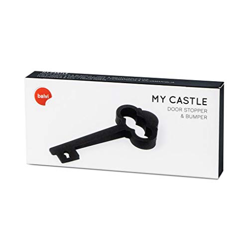 Balvi Tope & aguantapuertas My Castle Color Negro En Forma de Llave Doble función Silicona Balvi Tope & aguantapuertas My Castle Color Negro En Forma de Llave Doble función Silicona