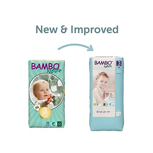 Bambo Nature Pañales ecológicos de tamaño 3, tamaño 3, 4 – 8 kg, alto paquete de 52 Bambo Nature Pañales ecológicos de tamaño 3, tamaño 3, 4 – 8 kg, alto paquete de 52