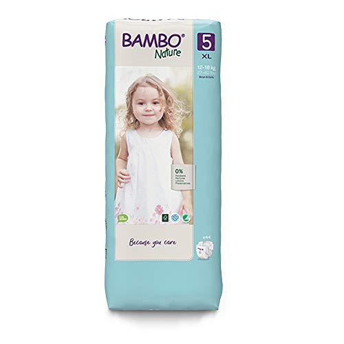 Bambo Nature Pañales ecológicos de tamaño 5 (12 – 18 kg) altos, 44 unidades Bambo Nature Pañales ecológicos de tamaño 5 (12 – 18 kg) altos, 44 unidades