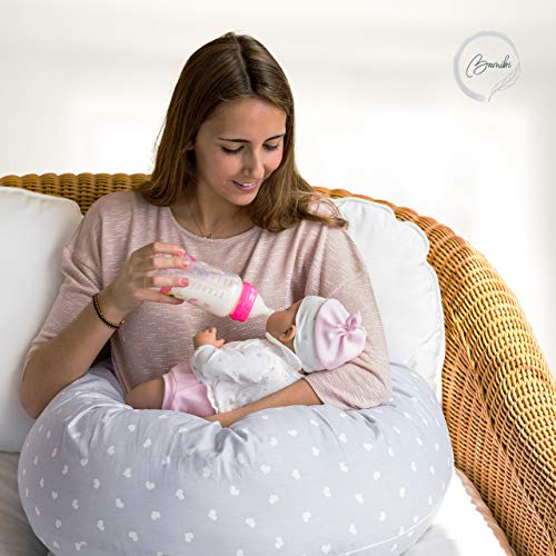 Bamibi® Almohada Embarazada y Cojín Interno Multifuncional, Cojín Lactancia Bebé. Fundas de Algodón, Relleno de Poliéster. Protector Cuna, Lavable (Corazones) Bamibi® Almohada Embarazada y Cojín Interno Multifuncional, Cojín Lactancia Bebé. Fundas de Algodón, Relleno de Poliéster. Protector Cuna, Lavable (Corazones)