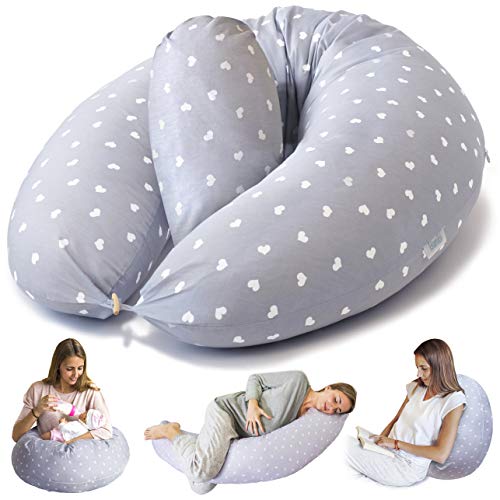 Bamibi® Almohada Embarazada y Cojín Interno Multifuncional, Cojín Lactancia Bebé. Fundas de Algodón, Relleno de Poliéster. Protector Cuna, Lavable (Corazones) Bamibi® Almohada Embarazada y Cojín Interno Multifuncional, Cojín Lactancia Bebé. Fundas de Algodón, Relleno de Poliéster. Protector Cuna, Lavable (Corazones)