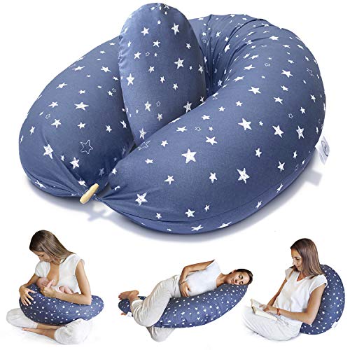 Bamibi® Almohada Embarazada y Cojín Interno Multifuncional, Cojín Lactancia Bebé. Fundas de Algodón, Relleno de Poliéster. Protector Cuna, Lavable (Estrellas) Bamibi® Almohada Embarazada y Cojín Interno Multifuncional, Cojín Lactancia Bebé. Fundas de Algodón, Relleno de Poliéster. Protector Cuna, Lavable (Estrellas)