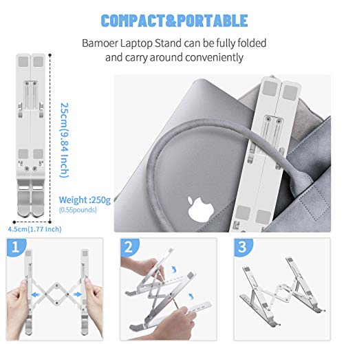 Bamoer Soporte Portátil Plegable,7 Ángulos Ajustables,Soporte para Computadora Netbooks de Ventilado,Soporte para Laptop Adjustable de Múltiples Ángulos,para Laptops/Teléfonos Móviles/Tabletas/Kindles Bamoer Soporte Portátil Plegable,7 Ángulos Ajustables,Soporte para Computadora Netbooks de Ventilado,Soporte para Laptop Adjustable de Múltiples Ángulos,para Laptops/Teléfonos Móviles/Tabletas/Kindles