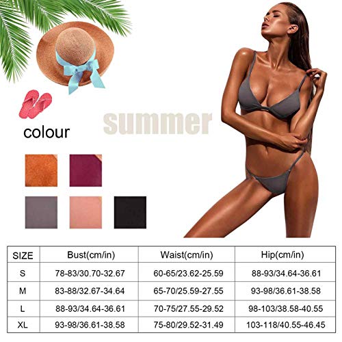 Bañador Mujer 2019 Tops de Bikini Trajes de Baño Tanga Triángulo Suave Acolchado Tops y Braguitas Conjuntos Bikinis Bañador Brasileño