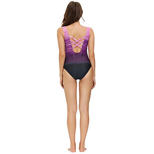 Bañadores de Mujer Traje de una Pieza con Relleno Bañador Push up Ropa de Baño Cintura Alta Size Gradiente de Color Cruz Atrás Slim Fit Cuerpo Atractivo Bañera Bikini (Purple, 2XL(14-16)) Bañadores de Mujer Traje de una Pieza con Relleno Bañador Push up Ropa de Baño Cintura Alta Size Gradiente de Color Cruz Atrás Slim Fit Cuerpo Atractivo Bañera Bikini (Purple, 2XL(14-16))