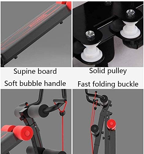 Banco de elevación de pesas planas Ajustable banco de peso, Entrenador abdominal, Ab plegable vertical 5 Minuto Shaper, aparatos de ejercicios vertical, robusto Ab Coaster, por la cintura Trainer