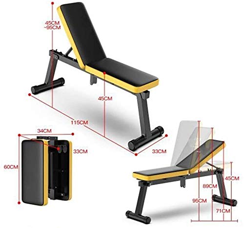 Banco de elevación de Pesas Planas Home Gym Equipment, Multifuncional for sillas de Fitness, Hombres Simples y Banco Mujeres Plana Plegable Press de banca heces