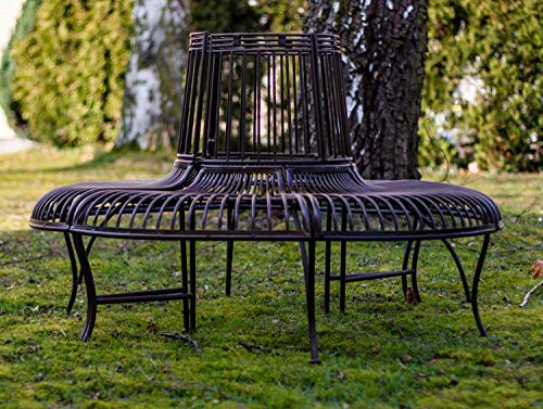 Banco de jardín Set árbol Banco Antiguo Estilo Metal de Hierro jardín marrón Banco de jardín Set árbol Banco Antiguo Estilo Metal de Hierro jardín marrón
