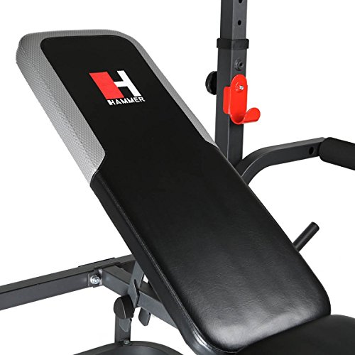 Banco de musculación Hammer Bermuda XT PRO (banco + módulo dorsal 4512) con respaldo regulable.