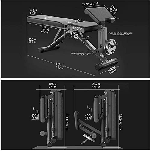 Banco de Pesas Plegable,Multiusos Banco de Ejercicio Portátil,Banco Plegable con Inclinación Ajustable,Ideal para Entrenamiento de Fitness,Carga Máxima 250Kg(Flete Aéreo)