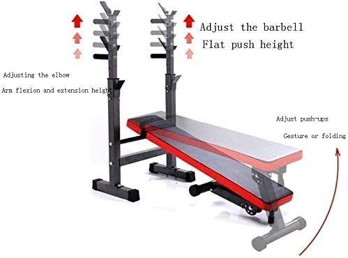 Banco de Peso Ajustable Mancuerna Taburete Plano/Silla Banco de Abdominales Banco Hogar Barbell Cama Equipo de Fitness Cama de elevación de Peso Multifunción Plegable Protección Ambiental Bench PRES