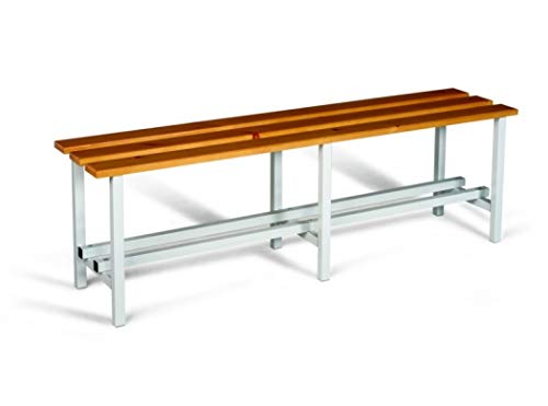 Banco de Vestuario Bajo. Estructura Metálica y Asiento en Madera Pino Barnizada. Med. 470x2000x350 mm. Desmontado Banco de Vestuario Bajo. Estructura Metálica y Asiento en Madera Pino Barnizada. Med. 470x2000x350 mm. Desmontado