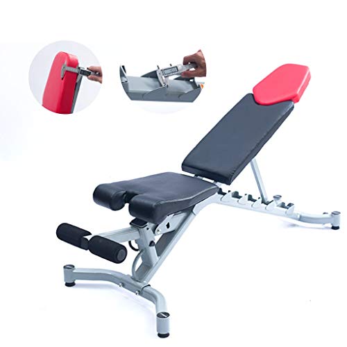 Bancos ajustables Mancuerna heces Sit-up Junta Press de banca Bird heces Abdominales Dispositivo de Entrenamiento Asistida Ejercicio for la Cintura y el Abdomen (Color : Gray, Size : 125 * 47 * 21cm)