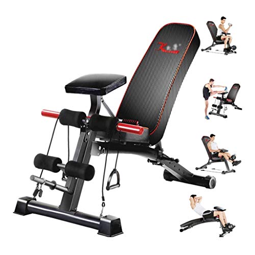 Bancos ajustables Mancuernas deposiciones Juntas de Abdominales Fitness Equipment Plegables Juntas Abdominal Banco Bancos (Color : Black, Size : 56 * 78 * 138cm)