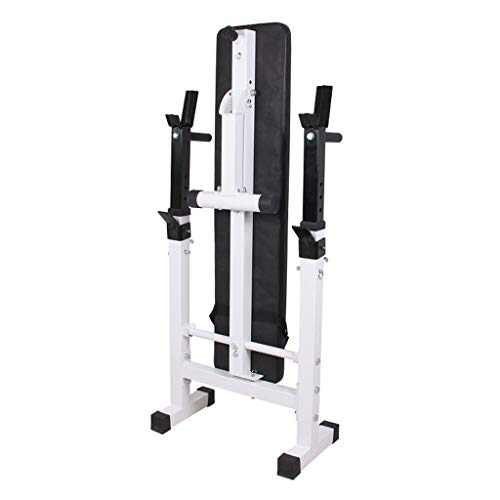 Bancos Ajustables Mesa de Pesas Plegable Press de banca Multifuncional Estante de Cuclillas Plegable Equipo de Gimnasio en casa (Color : Black, Size : 110 * 29.5 * 190cm)