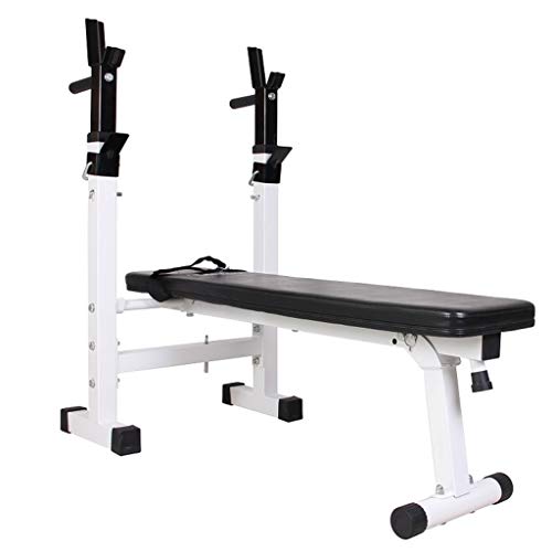 Bancos Ajustables Mesa de Pesas Plegable Press de banca Multifuncional Estante de Cuclillas Plegable Equipo de Gimnasio en casa (Color : Black, Size : 110 * 29.5 * 190cm)