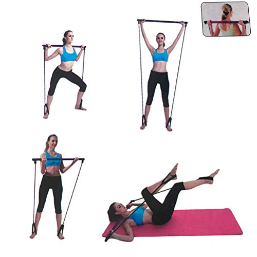 Banda de ejercicio, Barra de Pilates portátil Barra de ejercicios de yoga Barra de ejercicios de yoga Barra de ejercicios de Pilates Barra de ejercicios con lazo para los pies(color aleatorio)
