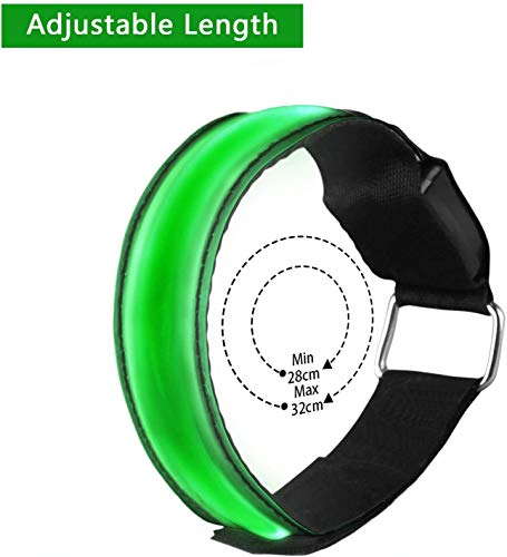 Banda Reflectante 4 Pieza Brazalete LED Running, Alta Visibilidad y Ajustable Brazalete Reflectante, Banda de bofetada de Seguridad Brazalete luz para Correr, Practicar Senderismo o Ciclismo