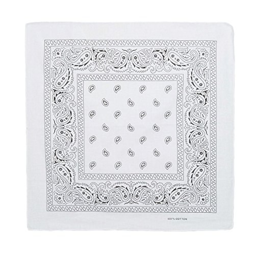 Bandanas paisley negro-blanco y rojo para hombre y mujer, bufanda por la cabeza unisex venden por 3