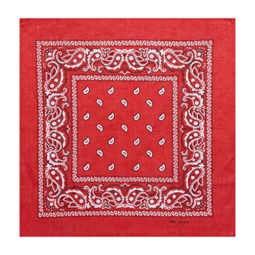 Bandanas paisley negro-blanco y rojo para hombre y mujer, bufanda por la cabeza unisex venden por 3