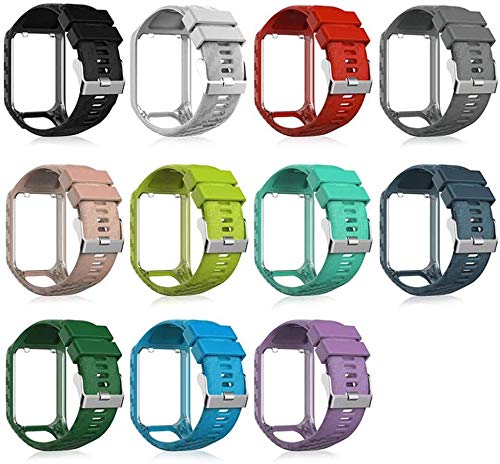 Bandas de Repuesto para Tomtom, Tom Tom Correa de reloj Correas de silicona suave Correas de reloj Pulsera con correa deportiva para Tom Tom Adventurer / Runner 2 / Runner 3 / Spark 3 / Golfista 2