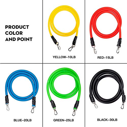 Bandas de Resistencia Cuerda de tracción Conjunto Deportivo Expansor Yoga Ejercicio Fitness Tubos de Goma Banda Estiramiento Entrenamiento Gimnasios en casa Entrenamiento Elástico - 11 Piezas Bandas de Resistencia Cuerda de tracción Conjunto Deportivo Expansor Yoga Ejercicio Fitness Tubos de Goma Banda Estiramiento Entrenamiento Gimnasios en casa Entrenamiento Elástico - 11 Piezas
