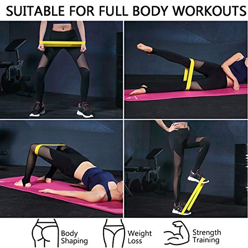 Bandas de Resistencia, Gomas Bandas Elásticas Fitness Set de 5 Cintas Elasticas Musculacion para Entrenamiento de Glúteos, Piernas, Brazos Fuerza, Cross-Fit, Yoga, Pilates, Fisioterapia