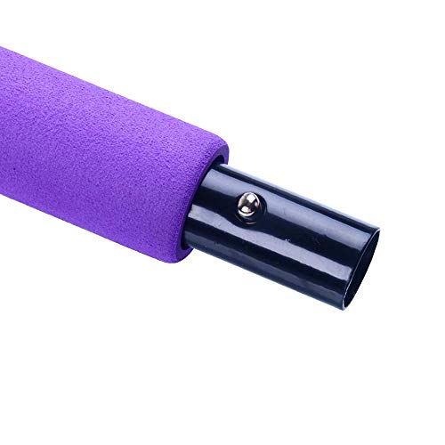 Bandas de resistencia Pilates portátil Bar Kit con banda de resistencia Yoga Pilates palillo de la barra del ejercicio con el pie bucle de yoga, estiramiento, Torsión púrpura bandas de resistencia fit