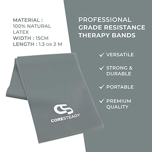 Bandas de Resistencia Terapéuticas Coresteady | Bandas de Fitness de calidad superior para Pilates, Yoga, entrenamiento de fuerza | Fisioterapia y rehabilitación |Para hombres y mujeres |Guía incluida Bandas de Resistencia Terapéuticas Coresteady | Bandas de Fitness de calidad superior para Pilates, Yoga, entrenamiento de fuerza | Fisioterapia y rehabilitación |Para hombres y mujeres |Guía incluida