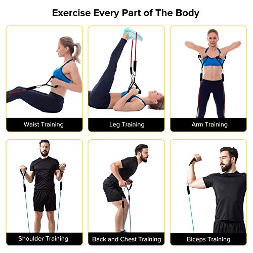 Bandas Elásticas - 12 PCS Látex Conjunto Bandas de Resistencia, 5 Pcsbandas Elasticas Resistencia de Fitness Manijas/Correa de Tobillo/Ancla de Puerta/Bolsa/Toalla Adecuado para Gimnasio en Casa Yoga Bandas Elásticas - 12 PCS Látex Conjunto Bandas de Resistencia, 5 Pcsbandas Elasticas Resistencia de Fitness Manijas/Correa de Tobillo/Ancla de Puerta/Bolsa/Toalla Adecuado para Gimnasio en Casa Yoga