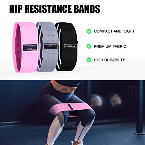 Bandas Elásticas de Fitness Gluteos,Bandas de Resistencia Antideslizante Musculacion de 3 Niveles,Mujeres, Hombres,Cintas Elasticas para Gluteos para Cadera, Piernas, Brazos, Yoga, Pilates, Fitness