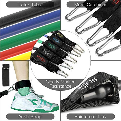 Bandas Elásticas De Resistencia Ejercicio,13 PC Bandas Elasticas Musculacion con 5 Tubos de Látex 100%,4 Mangos de Espumas,Anclaje para Puerta, Correas de Tobillo para Mujeres y Hombres,Gym/Hogar Bandas Elásticas De Resistencia Ejercicio,13 PC Bandas Elasticas Musculacion con 5 Tubos de Látex 100%,4 Mangos de Espumas,Anclaje para Puerta, Correas de Tobillo para Mujeres y Hombres,Gym/Hogar