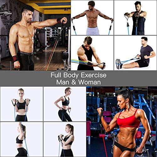 Bandas Elásticas De Resistencia Ejercicio,13 PC Bandas Elasticas Musculacion con 5 Tubos de Látex 100%,4 Mangos de Espumas,Anclaje para Puerta, Correas de Tobillo para Mujeres y Hombres,Gym/Hogar Bandas Elásticas De Resistencia Ejercicio,13 PC Bandas Elasticas Musculacion con 5 Tubos de Látex 100%,4 Mangos de Espumas,Anclaje para Puerta, Correas de Tobillo para Mujeres y Hombres,Gym/Hogar